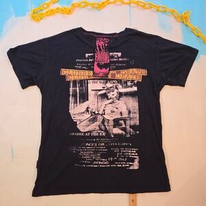 Clubbed to Death Religion T-Shirt Black Y2K Grunge Goth Carry On Shakin XL 20x27